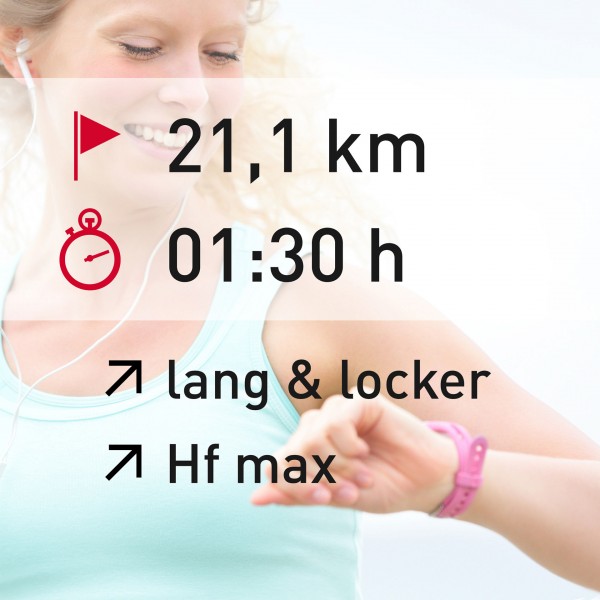 21,1 km - 01:30 h - distance - Herzfrequenz