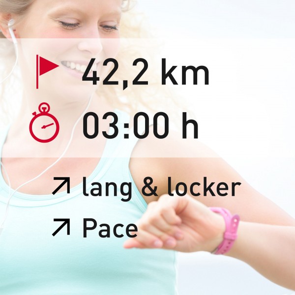 42,2 km - 03:00 h - distance - Pace