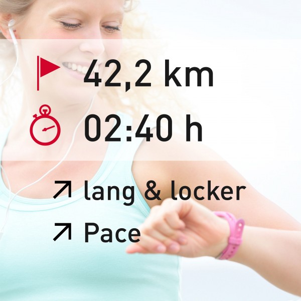 42,2 km - 02:40 h - distance - Pace