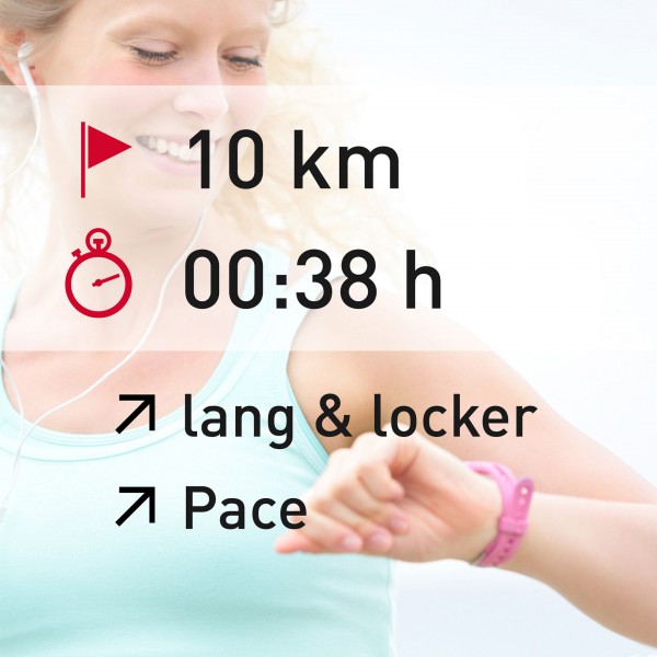 10 km - 00:38 h - distance - Pace